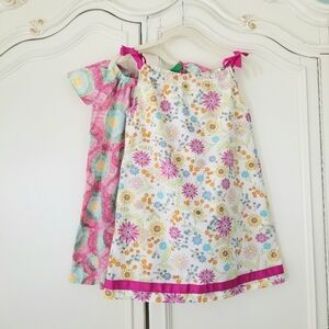 Hanna Andersson Pink Floral Lightweight Cotton Dress Lot Of 2 Girls 120 6 7